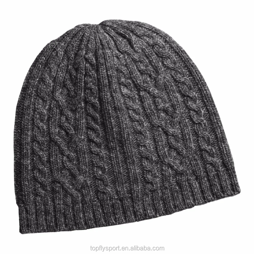 Custom grey merino wool beanie hat wholesale