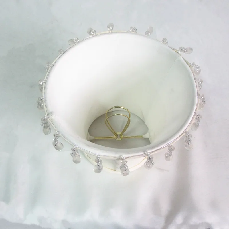 small white softback bell shape Chandelier Lamp Shades,lampshade beaded fringe