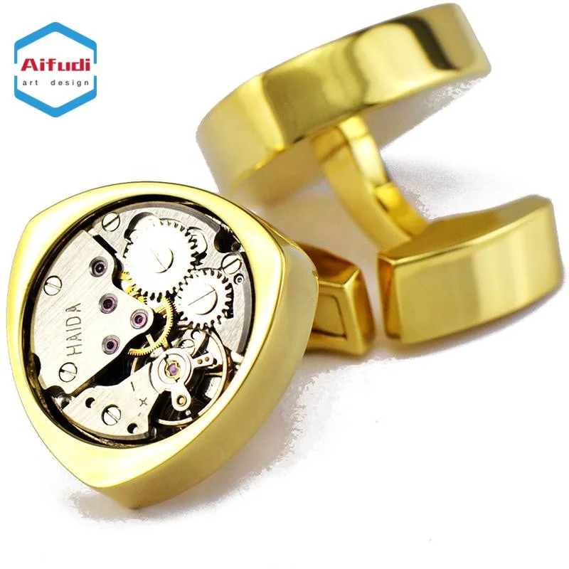 
high quality custom logo watch movement cufflink 