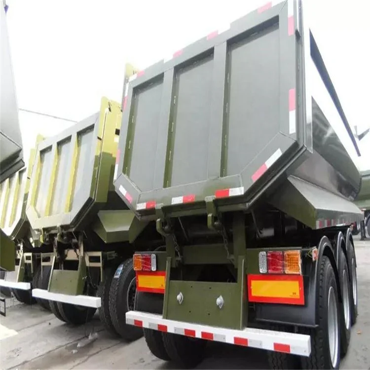 Rear Tipper Widely Used U Haul Car Trailers /Tri-Axles End Dump Tipping Semi Truck Trailer For Construction Material