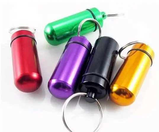 online Micro Pill box Cache Container Geocache Geocaching Key rings keychain holder vial