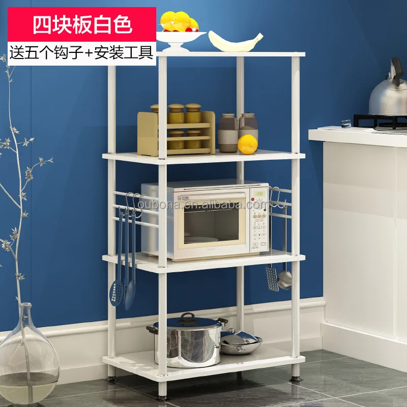 Modern 4 Tier Kitchen Shelves Stainless Steel Microwave Shelf Rack Storage Cupboard Oven Stand