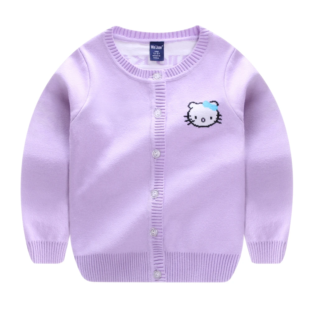 Wholesales European Style Girls Coat Hello Kitty Beautiful Stylish Girls Sweater Cardigan
