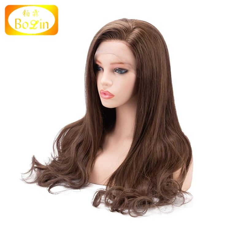 Wholesale Price 180 Density 10A Grade Brazilian Human Hair Wig Brown Color Swiss Lace Preplucked Lace Front Wig