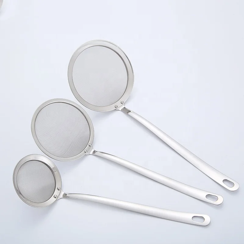 304 stainless steel skimmer kitchen gadget oil filter spoon soy milk hot pot foam net colander