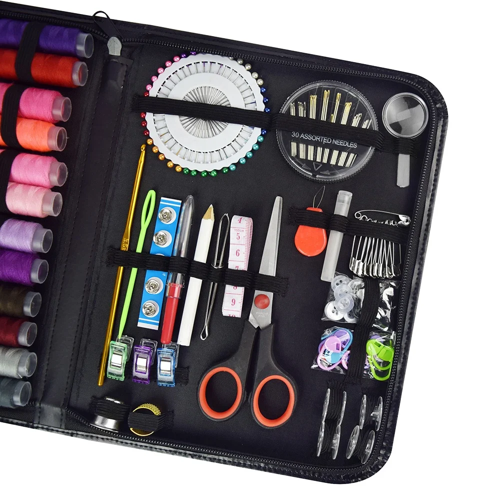 183pcs sewing kit accessories made by sewing  machine,Including scissors, thread, tape measure, needle, etc.