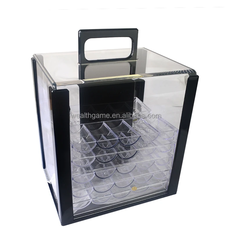 1000 pcs acrylic case with chip tray