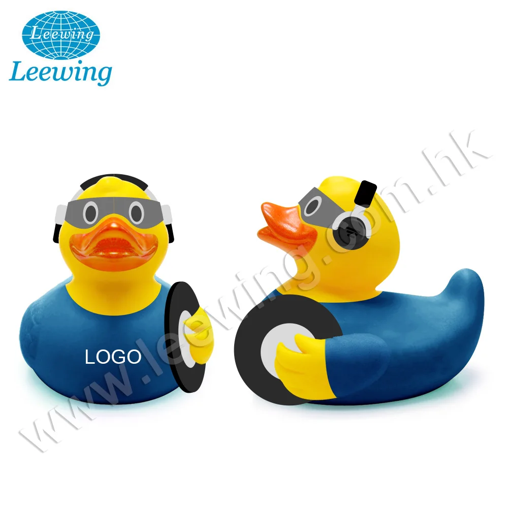 Factory Price Promotional Gift Item PVC Phthalate Free Custom Disco DJ Radio Singer Presenter Yellow Rubber Duck with Headphone