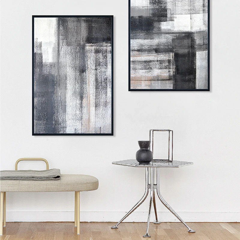 Ручная роспись абстрактным холстом, Настенный декор, искусство, украшение для дома, аксессуары, оптовая продажа с черной рамкой