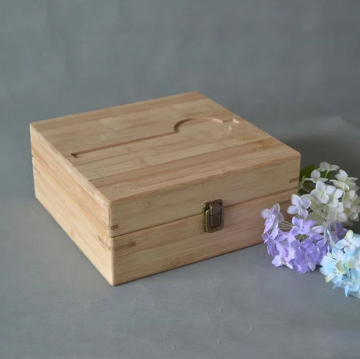 Clamshell bamboo tea box wooden box