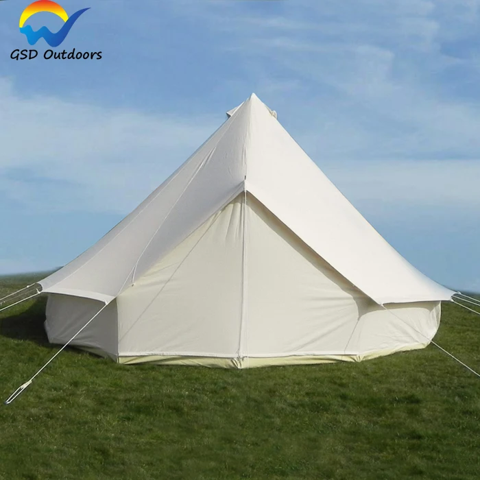 GodsWord Outdoor Single Layers Luxury Camping Tent Outdoor Flame Retardant Canvas Glamping Bell Tent Family Hotel Bell Tent