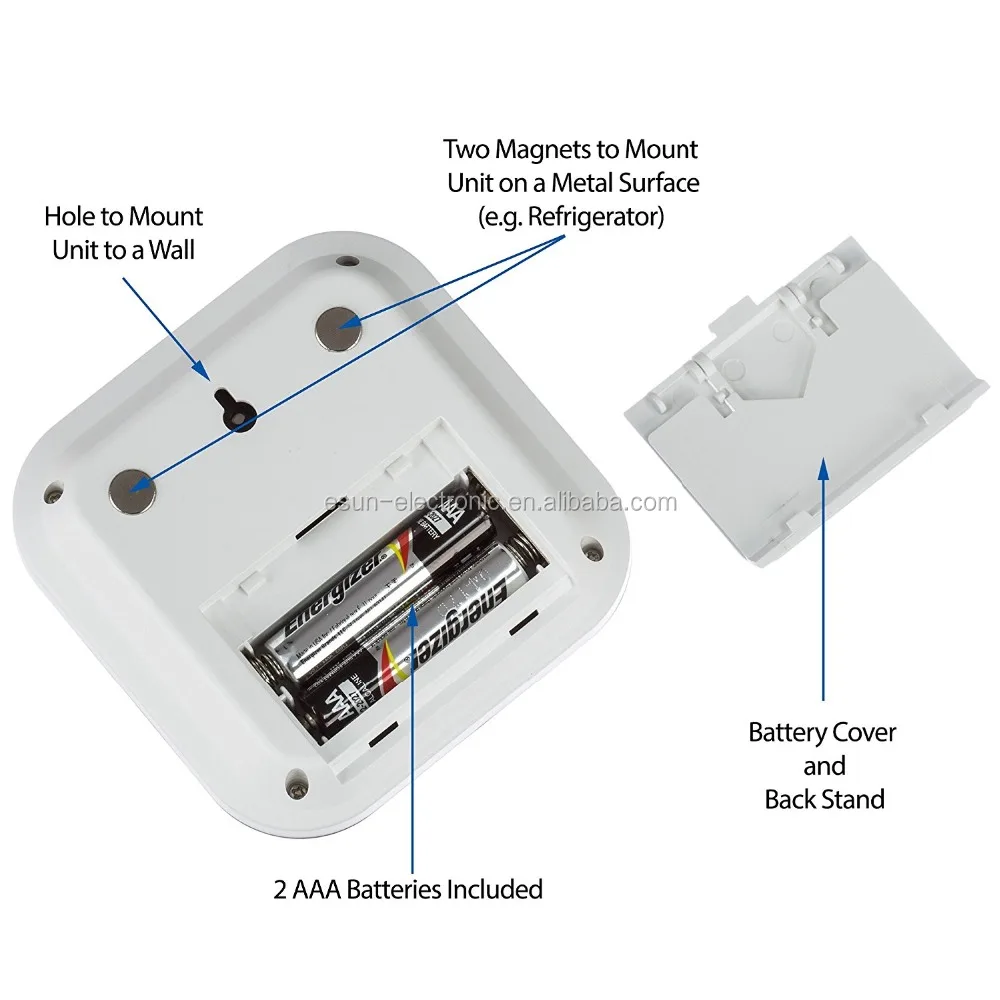 Touchscreen LCD Display Digital Alarm Clock with Hygrometer and Thermometer