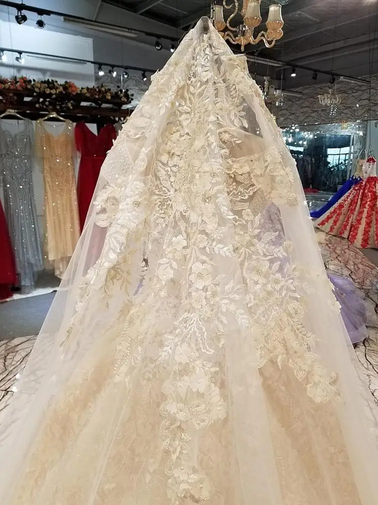 Real Photo Lace Modest Beauty Wedding Dress