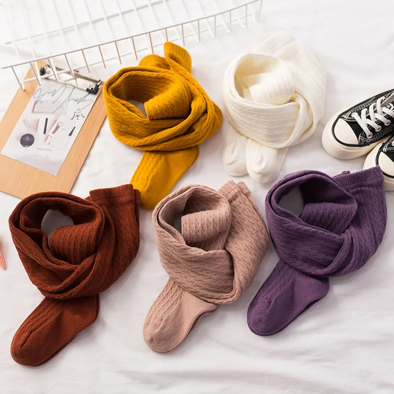 Bonipony Baby Toddler Girls Cable Knit Tights Funky Colorful Happy Kids Legging Stocking Pants Combed Cotton Pantyhose