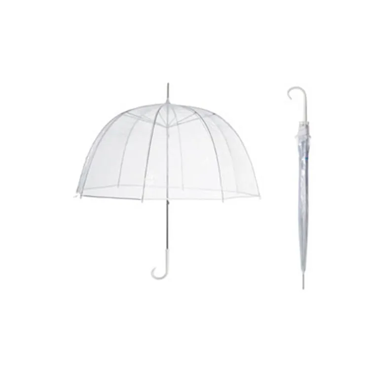 23'8ribs waterproof transparent plastic folding umbrella