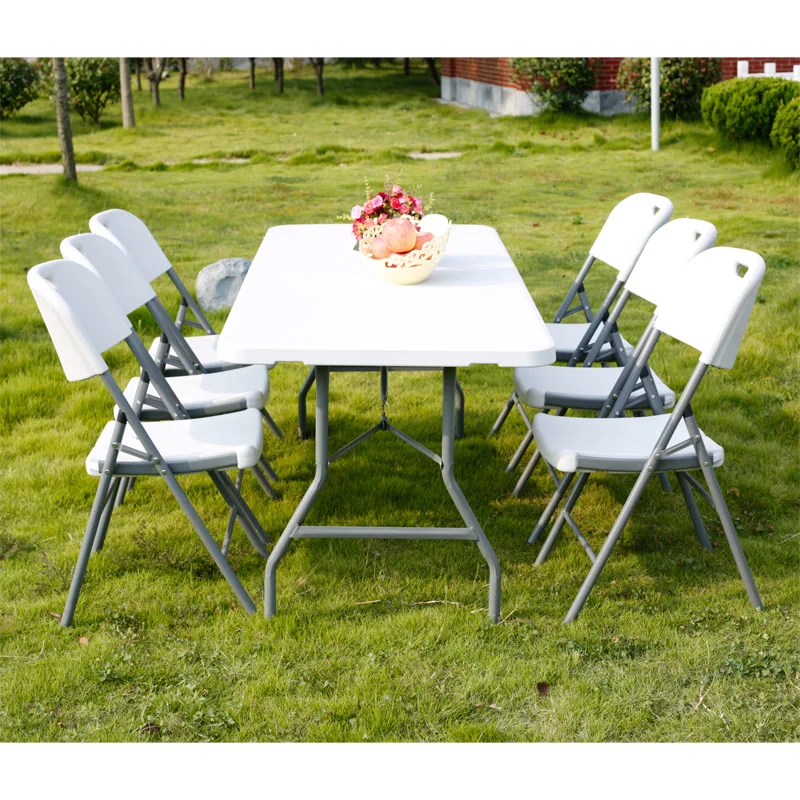 6FT 183cm regular wholesale folding plastic table with metal legs