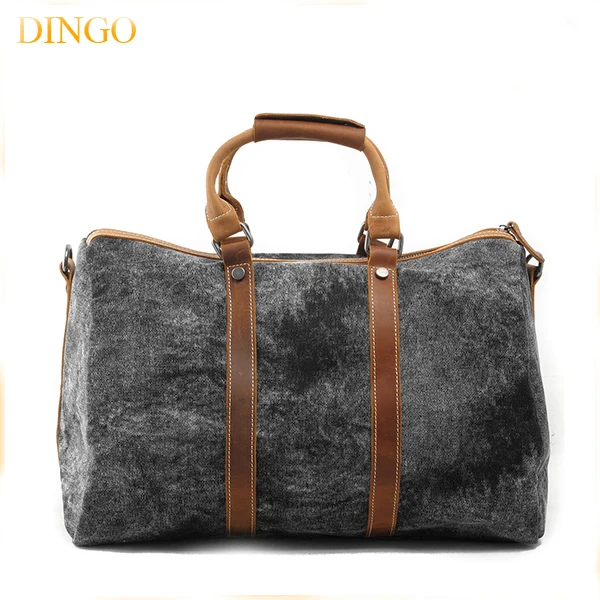 Мужская винтажная холщовая спортивная сумка из натуральной кожи в стиле ретро