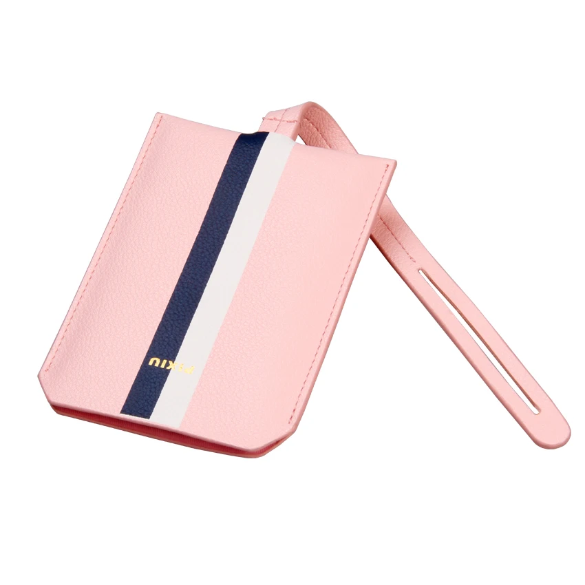 Factory Sale Pink Gift Set Series PU / Real leather Card Holder Handbag Luggage Tag Zipper Bag Holder Printing Logo Big Bag