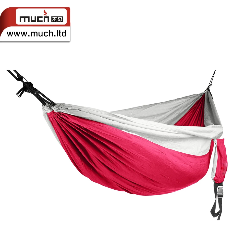 
Manufacture trending parachute fabric custom backpacking camping hanging tree printed kids double hammock 