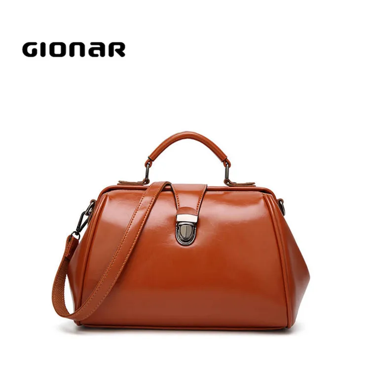 Authentic Doctor Bags Summer Designer Women Tote Branded Oil Leather Handbags Customized Logo