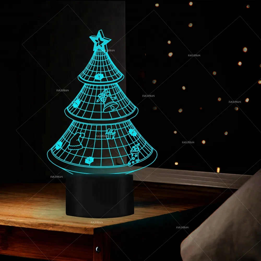 3d illusions led christmas tree light christmas for nice gifts FS-2823 3d night light 3d led light christmas