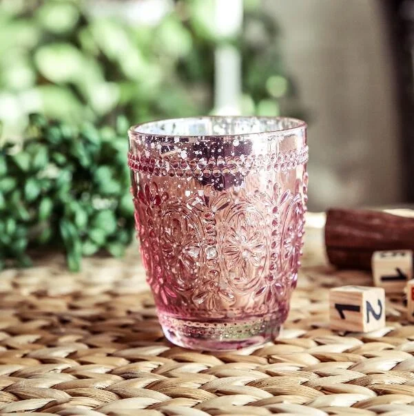 Hot selling mini glass mosaic tealight candle holders wedding decorative glass candles jars with lids