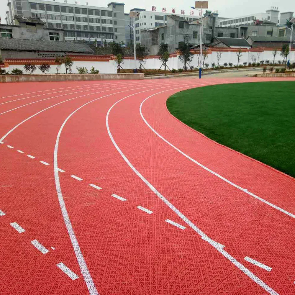 synthetic gym running track material polypropylene sports flooring modular outdoor playground plastic flooring