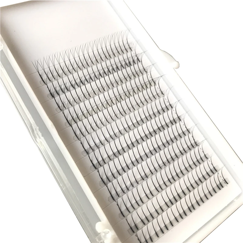 
Hot sale long stem handmade faux mink volume individual eyelashes extensions premade fans 
