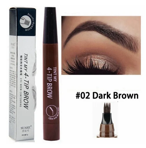
wholesale women fashion 4 fork liquid waterproof eyebrow tattoo pencil 