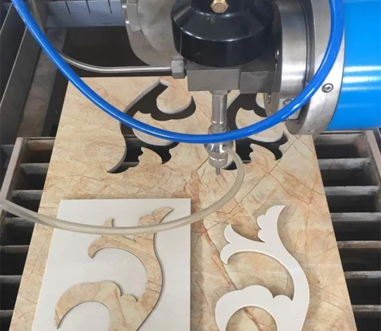 Cnc bridge waterjet cutter multiblade granite marble onyx stone cutting machine