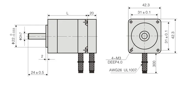 Nema23 замкнутой шагового двигателя 1.8 градусов 2 фазы 12Nm 6A 4 проводной Размер 23 шагового двигателя