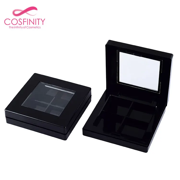 CP03-2544 Wholesale black matte empty bb cushion powder case cosmetics eye shadow palette containers eyeshadow palette makeup