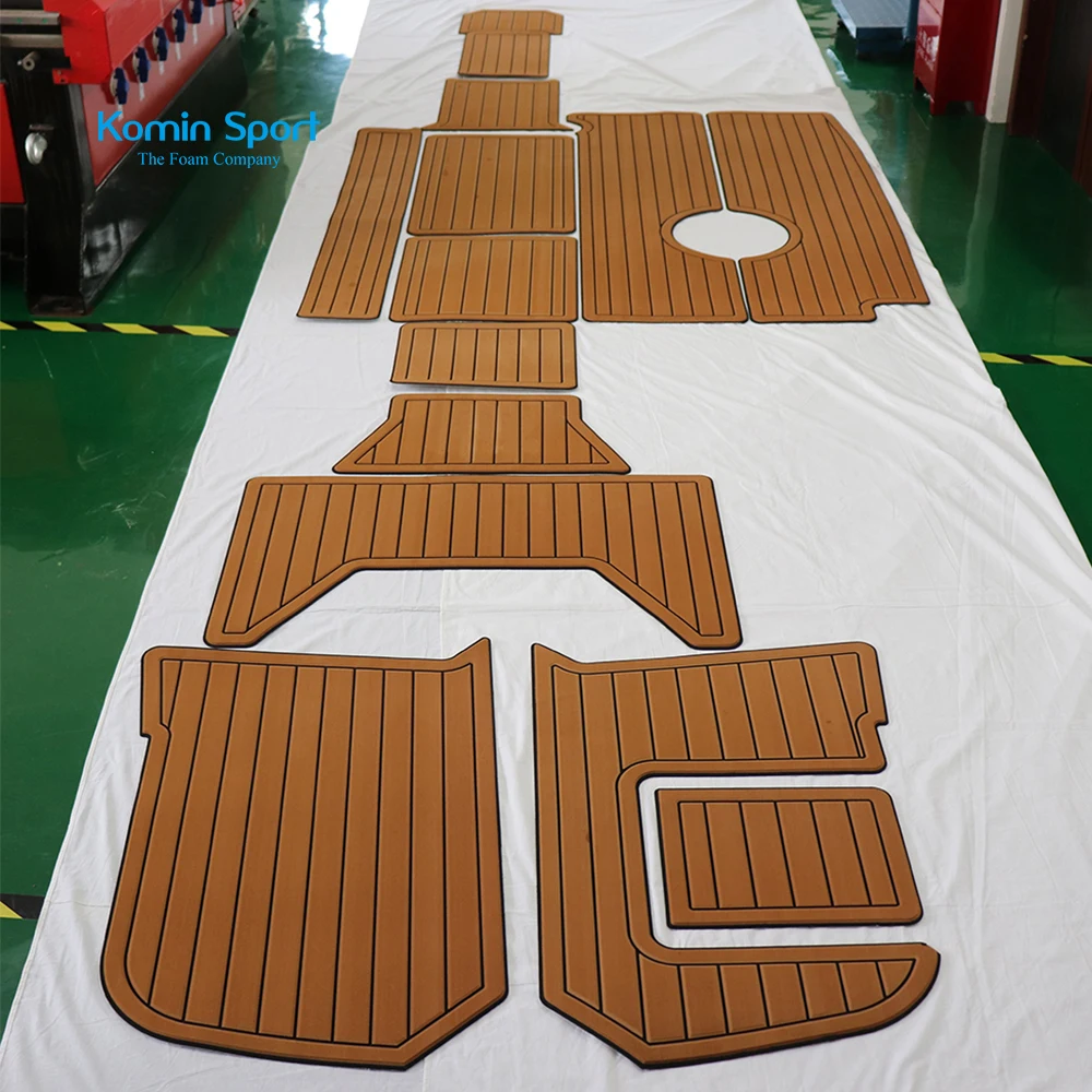 Komin Sport EVA Foam Faux Teak Decking Sheet Boat Yacht Marine Flooring with Self Adhesion