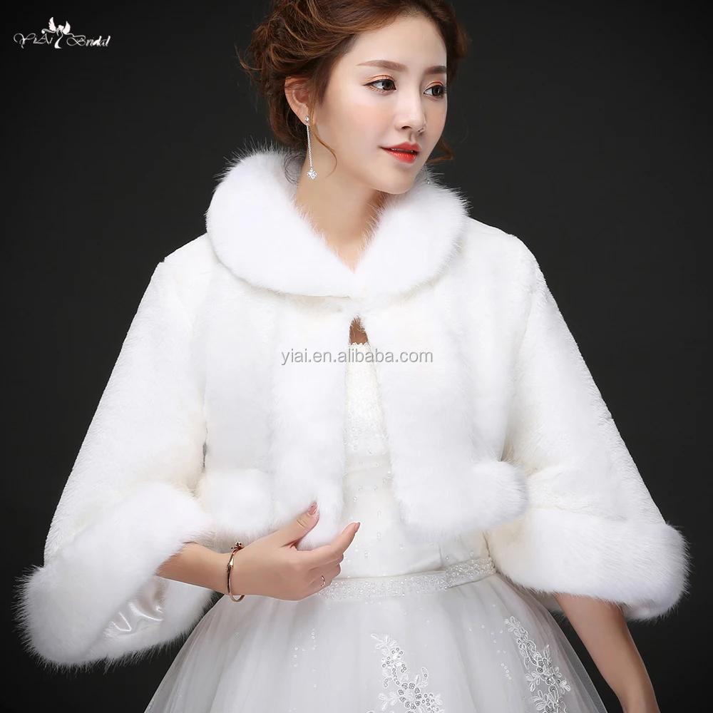 
LZP204 Beautiful Lvory Fur Bolero Thicken And Keep Warm Winter Wedding Shawls 