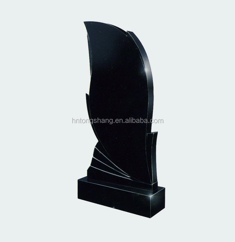 Китай природа гранит jet black памятник, хэбэй черный надгробие