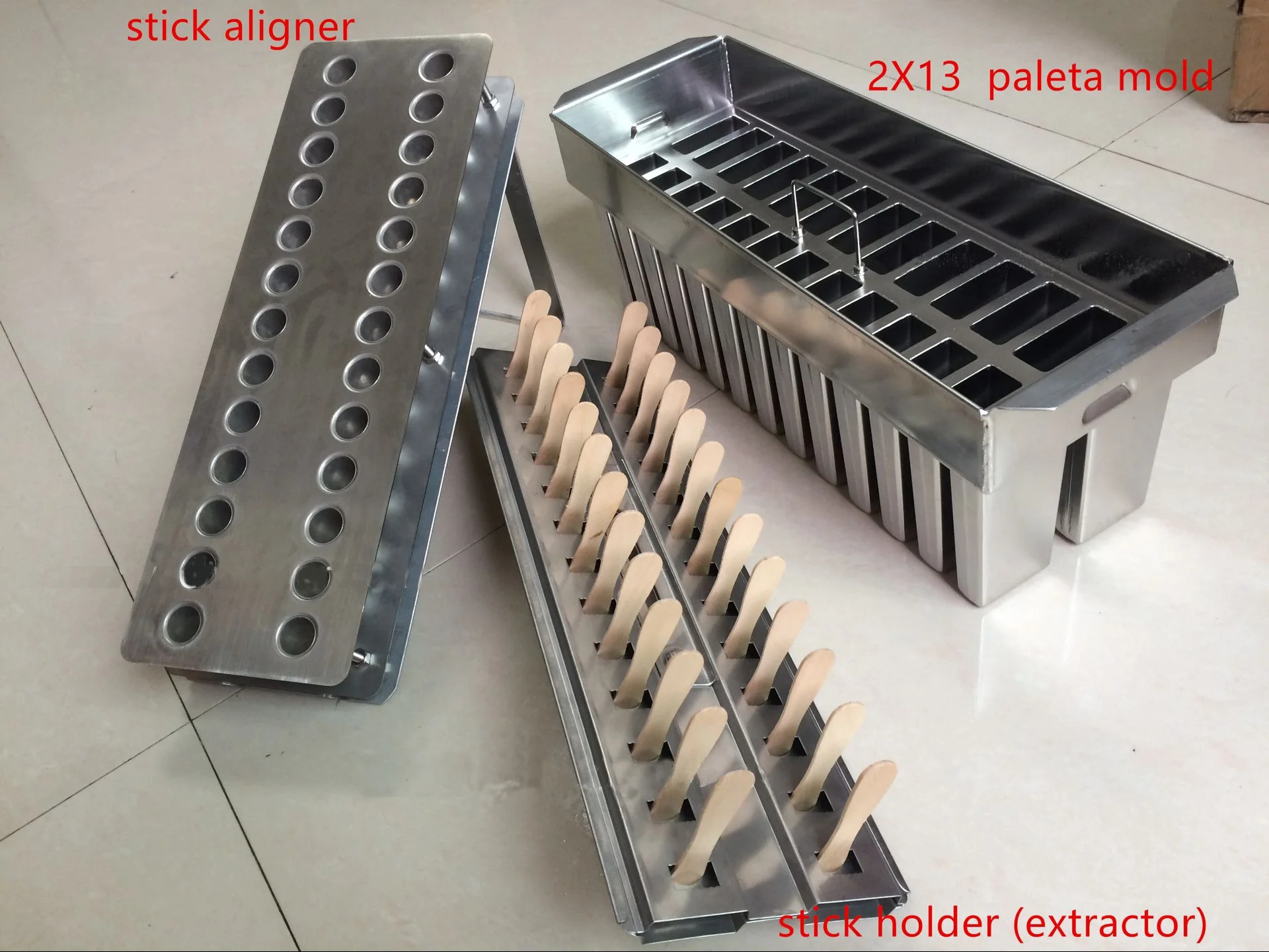 Brazil style 304 Stainless Steel Popsicle Mould Ice Cream Lolly Mold with 26 Cavities