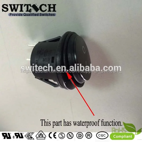 On-off SPDT 5A 250VAC водоустойчивый рокерный переключатель