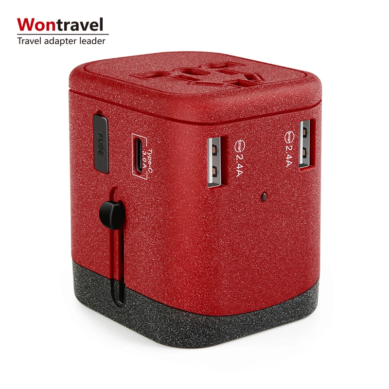 Адаптер для быстрой зарядки с 3 USB-портами типа C и вилкой Стандарта Великобритании, США, Австралии, ЕС