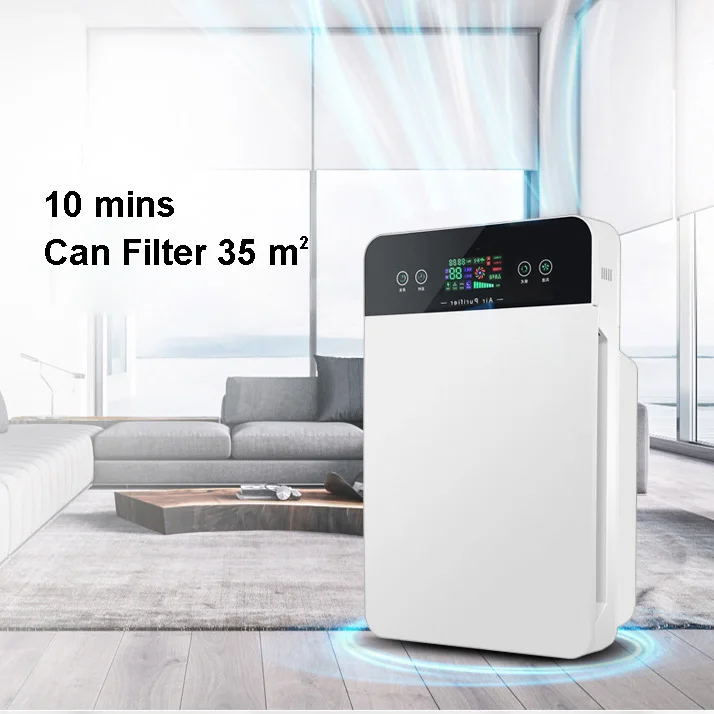 Room Hepa Carbon Filter Negative Ion Air Cleaner  With PM2.5 Display