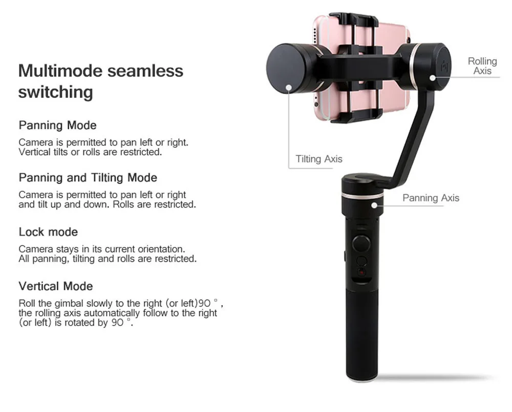 Feiyu новое видение поддержка вертикальной съемки FY SPG Live 3 оси Стабилизатор Ручной карданный для смартфонов
