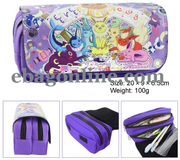 
New Pattern Anime Pokemon Large Capacity Pen Case Bag Stationery Pencil Pouch Purse 