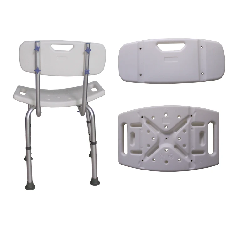 China Manufacturer Supplied Adjustable Aluminium Folding Bath Chair with Rubber Tips