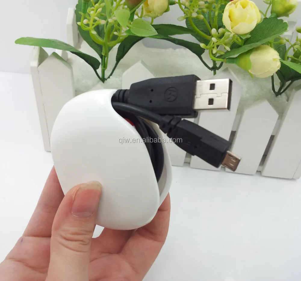 Wholesale Cheap Promotional Items Retractable Mini Cord Winder Recoil AUTOMATIC Cable Winder