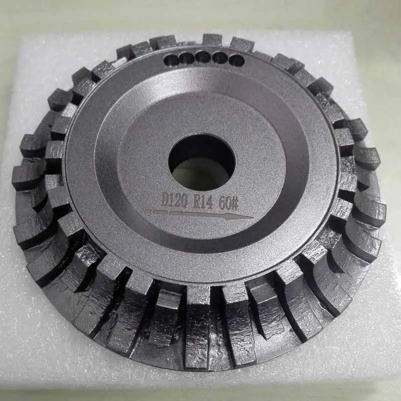 Durable work life 5 inch 120mm Full Bullnose Sintered Diamond Profiling Grinding Wheel