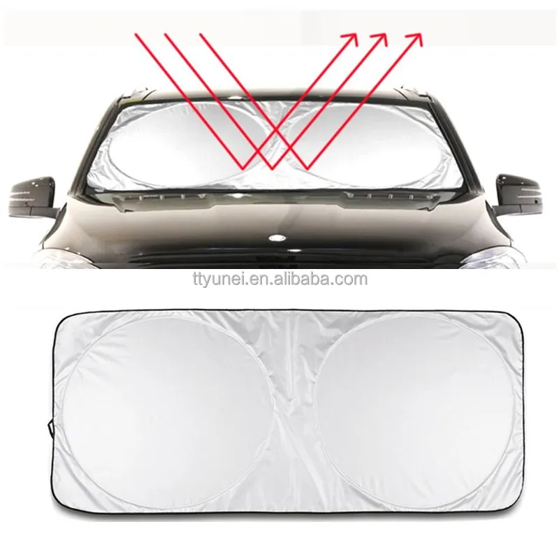 Top selling front car sunshade 240T polyester with silver coating park shade