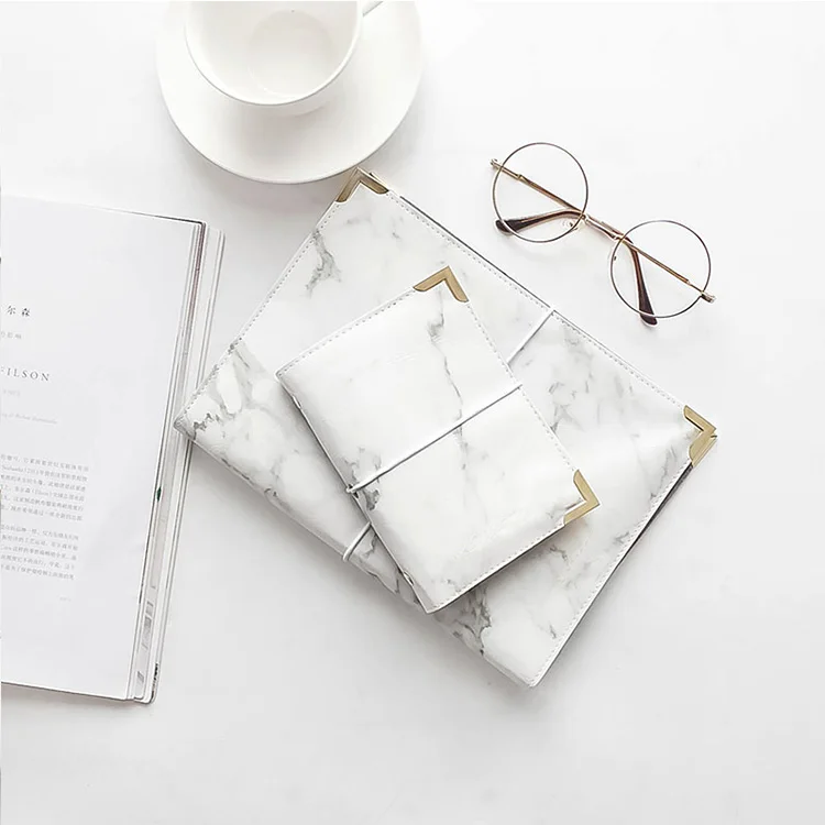 custom marble printing leather notebook journal handmade