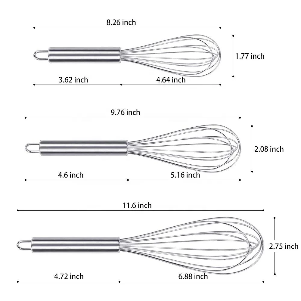 9.76 Inch Premium Stainless Steel Kitchen Whisk