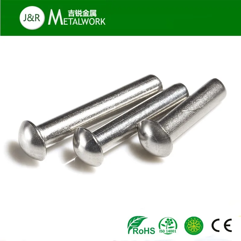 Carbon Steel White Galvanized solid Round head rivets