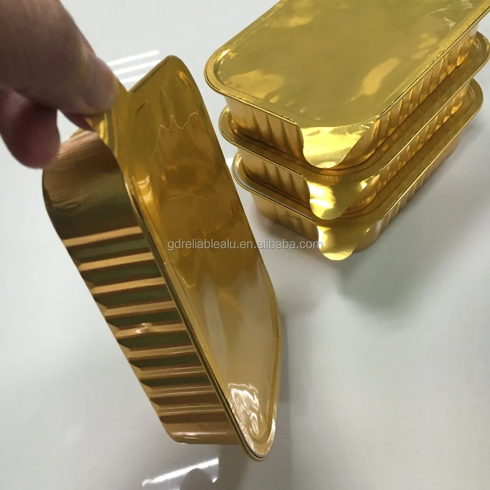 Keep food fresh top quality 500ml Color coating heat sealable smoothwall aluminum foil frozen food containers with foil lid