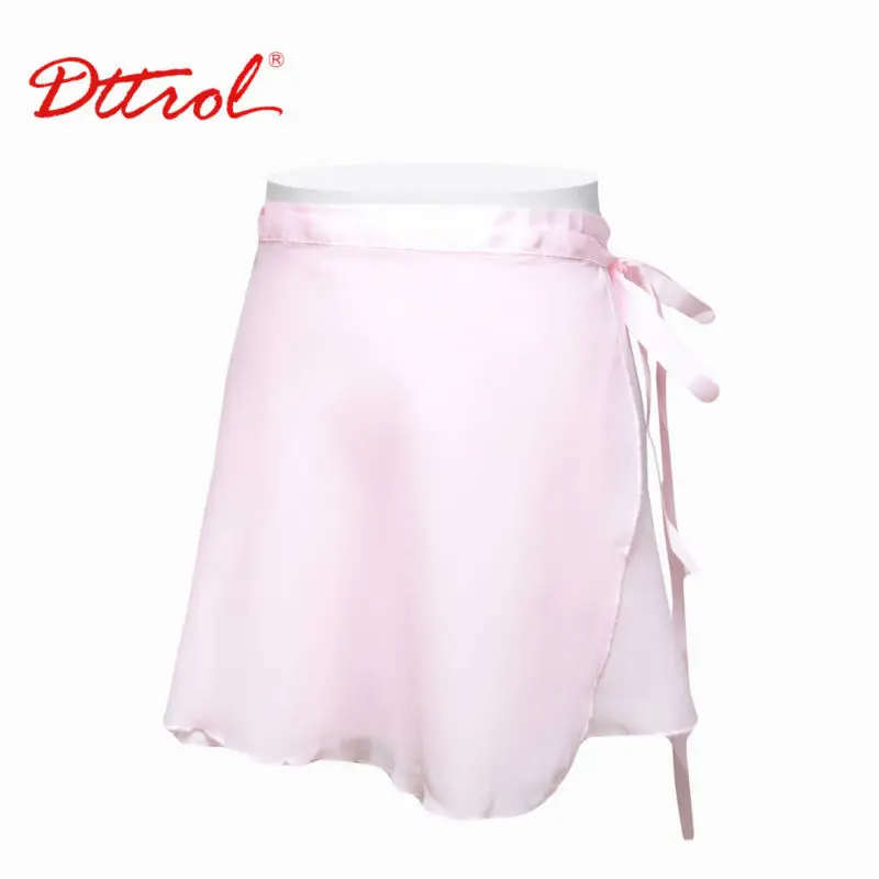 D004792 Dttrol танцевальная розовая черная шифоновая балетная юбка на шнуровке